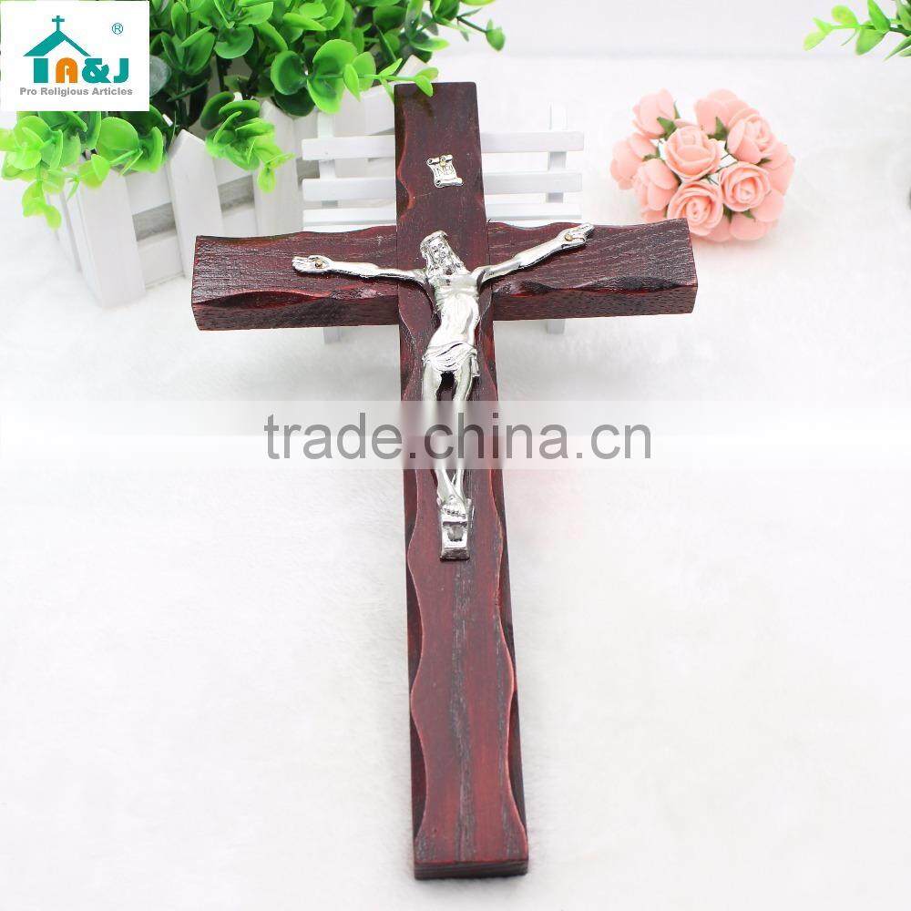 Hand Carved Wood Wall Crucifix