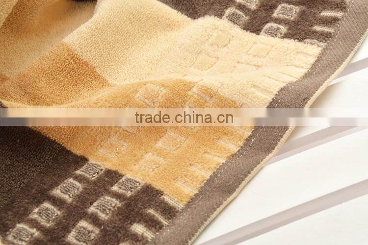 pure cotton yarn dyed square and strip jacquard face towel wholesale