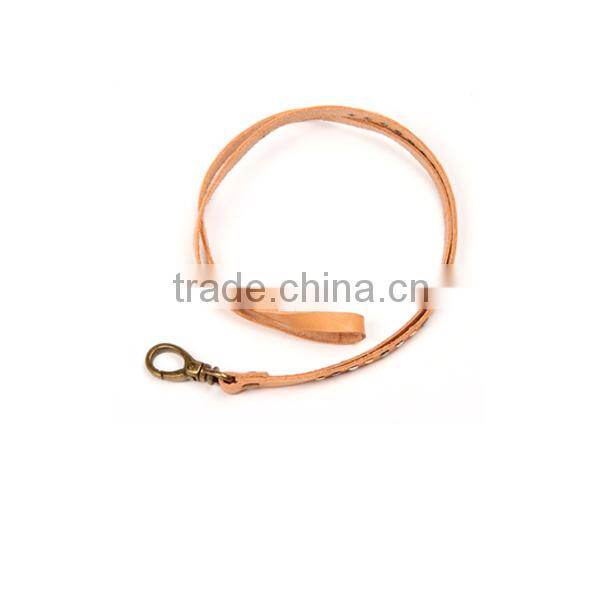 New arrival brown key holders leather strap hang around neck cheap custom leather mobile phone key chain