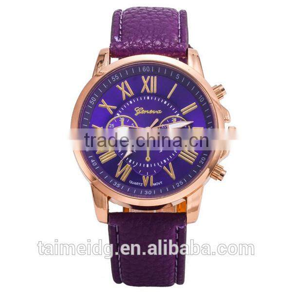 Wholesale price leather stainless steel watch