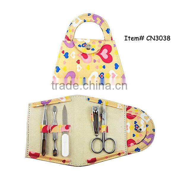 lady hand bag portable manicure set heart lover design gift manicure set