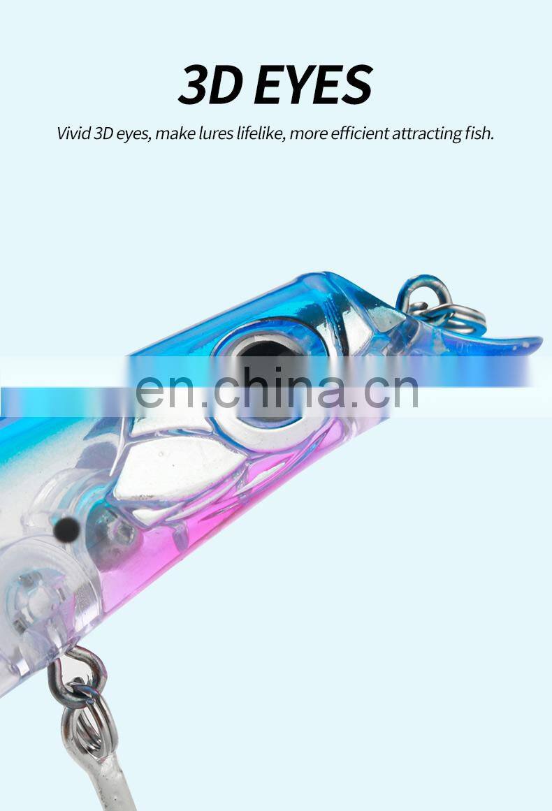 JOHNCOO 140MM 20G Suspend Realistic Fishing Pencil Poppers Lures with Metal Balls