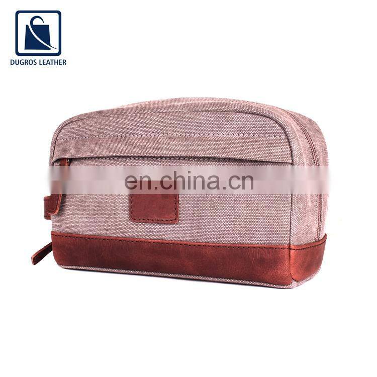 Leading Supplier of Zip Closure Type Matching Stitching Unisex Genuine Leather Toiletry Bag