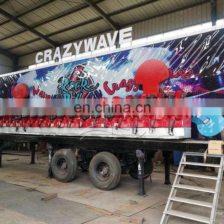 Popular amusement fairground rides crazy wave ride on trailer