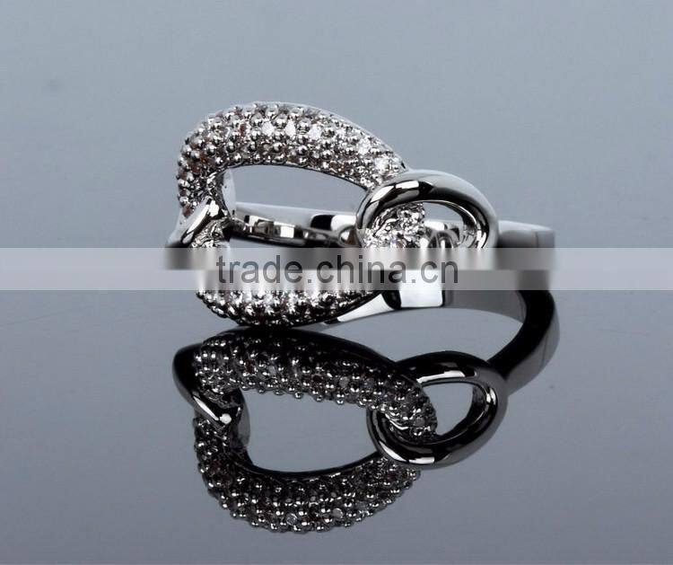 Top Quality Dongguan Factory White Gold Plated CZ Simple Fashion Jewelry Nice Ring
