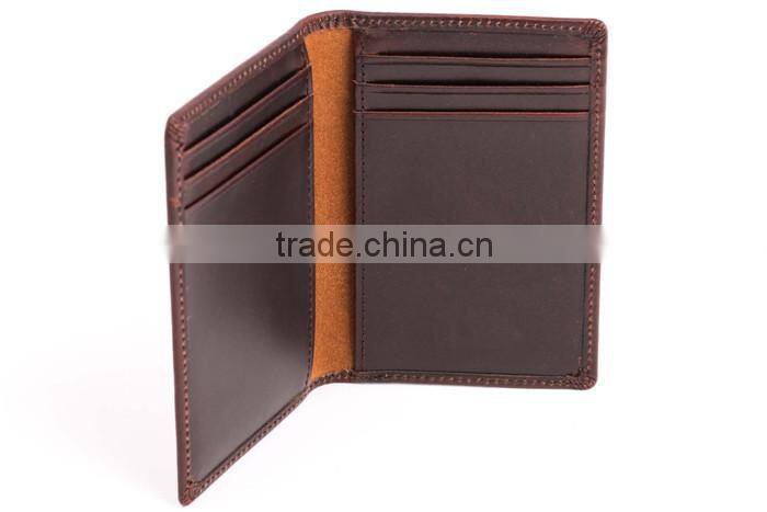 RFID Blocking card holder Vegetable tanned leather card holder with notes Men leather credit card holder