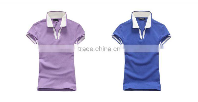 The new 2015 summer wear women's cotton and colorful candy color collar short sleeve polo shirt