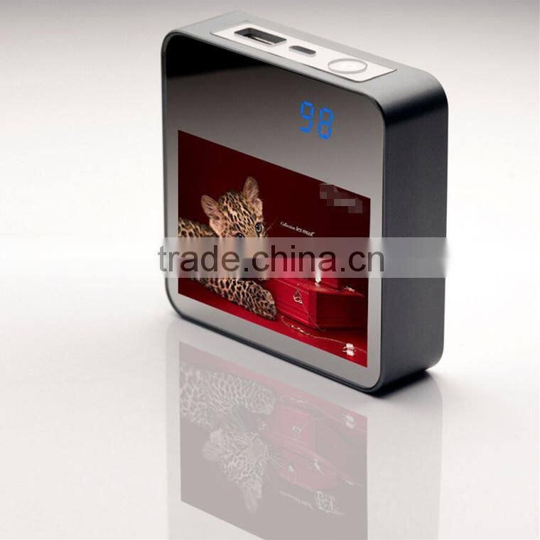 2014 new fashion moible phone charger best gift high quality 6600mah portable charger aluminum mirror advertising power bank