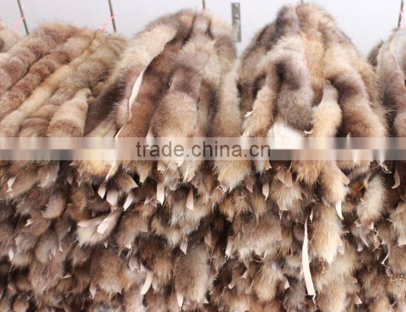 Dark natural Color real raccooN Fur collar for Hood OF coats DIy material