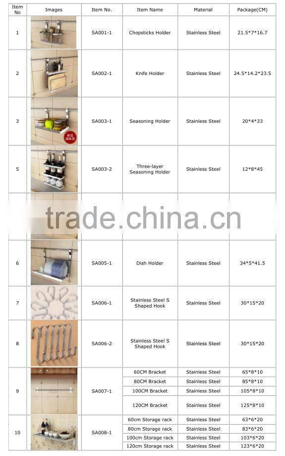 China Manufacturer Kitchen stainless steel hanging cup rack