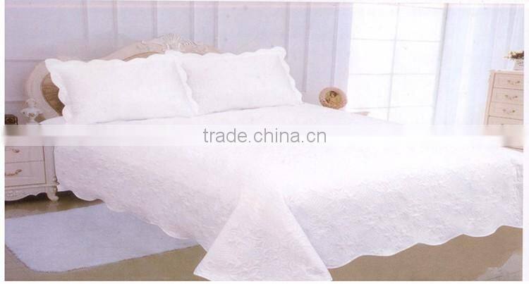 China made cotton soft bedding cheap embossed ultrasonic quilt