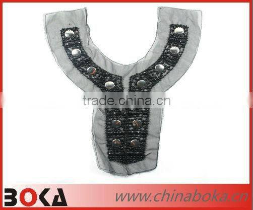 New v-shape cotton crochet lace collar neck design ladies