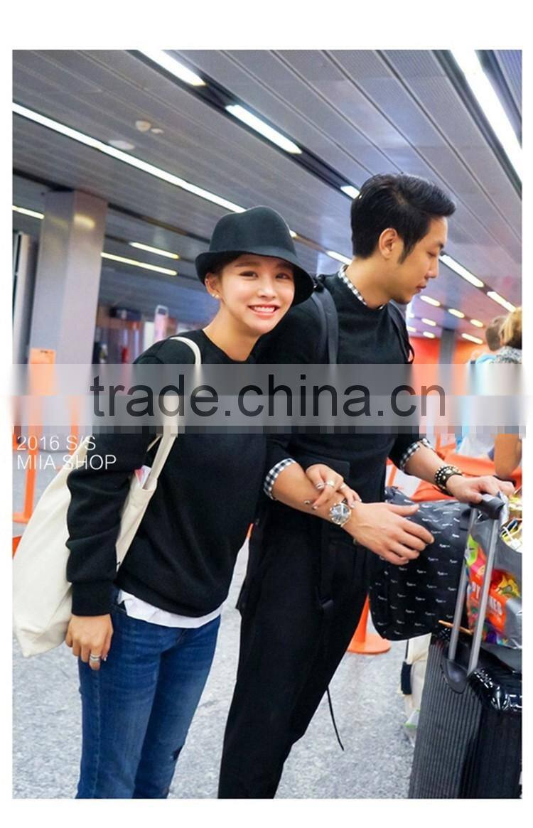 2016 Latest Leisure British Retro Rolled Brim Man Women Lady Real Wool Fedora Hat