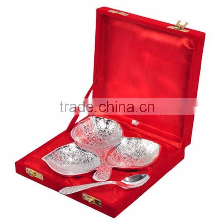 beautiful decorative new design silver plated Brass bowl