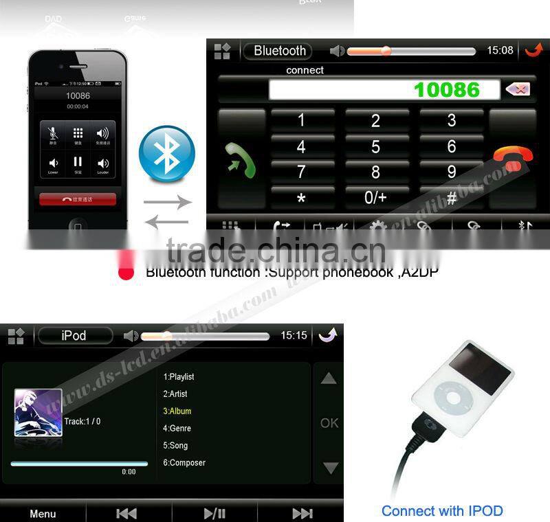 8 inch HD touch screen Peugeot 408 DVD GPS with bluetooth,IPOD,digital TV available