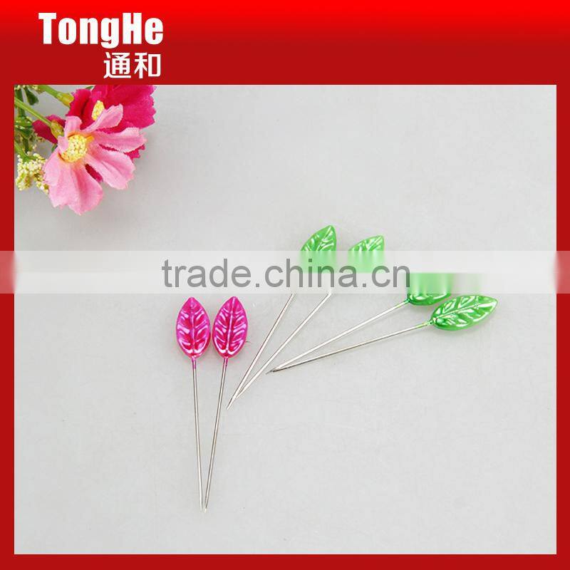 Decorative 55mm Colorful Leaf Shape Pearl Head Pin