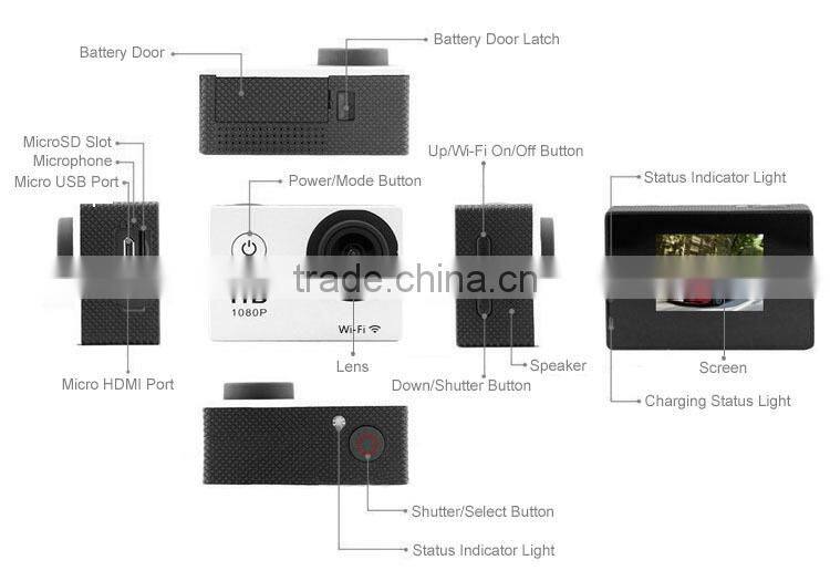 Hot sale waterproof WIFI SJ4000 HD 1080p action camera