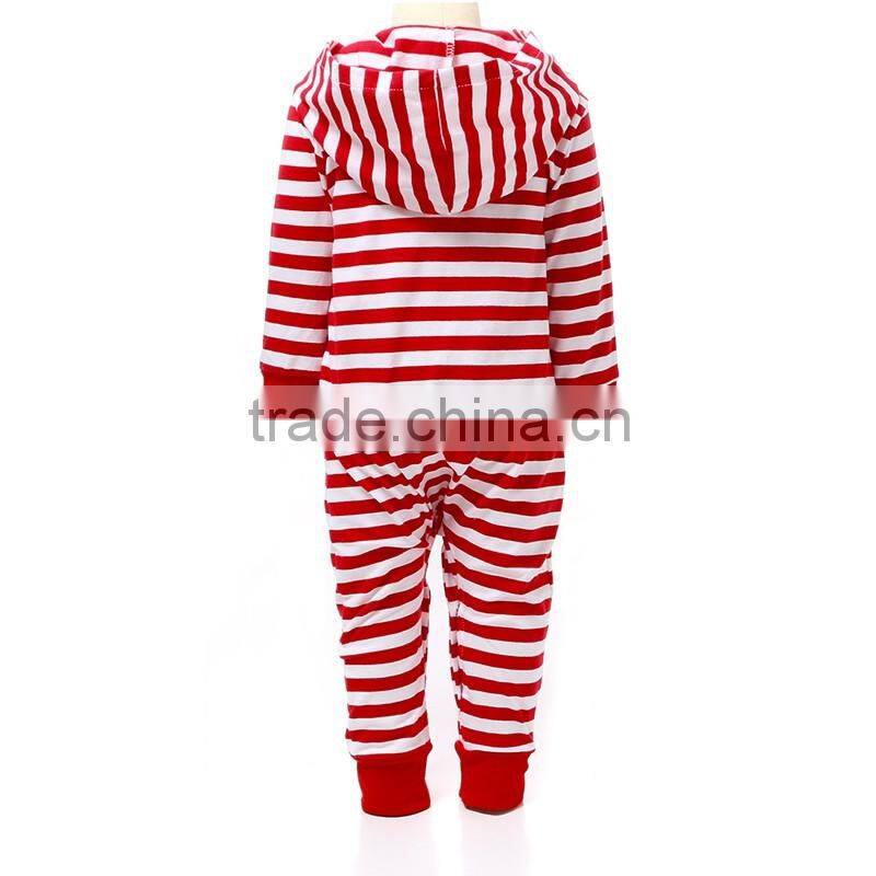 Long sleeve red and white stripe outfits wholesale baby clothes cotton fabric