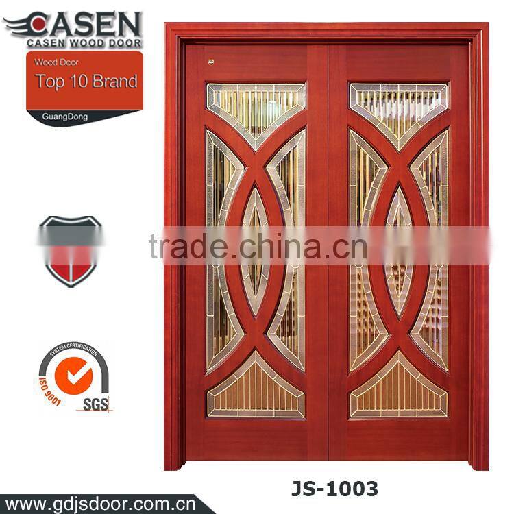 Interior room entry solid wood sliding glass door