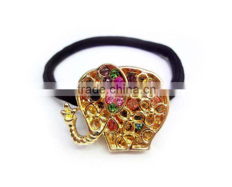 Double Layer Style Hollow Design Heart Hair Tie With Charming Stones