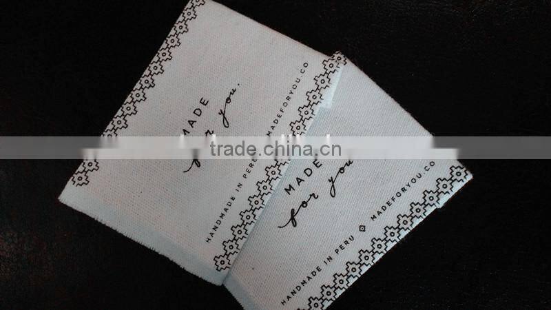 brand name customize 100% cotton straight cut printing label