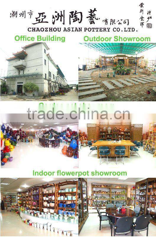 set of 4 polygon decoration terracotta flowerpot