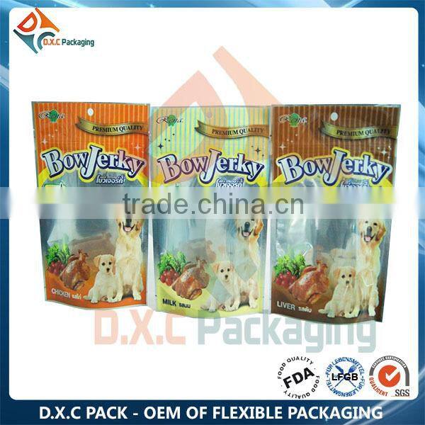 Vivid Printing Standup Plastic Dog Food Snack Packaging Bag Vacuum Plastic Bags For Pet Food