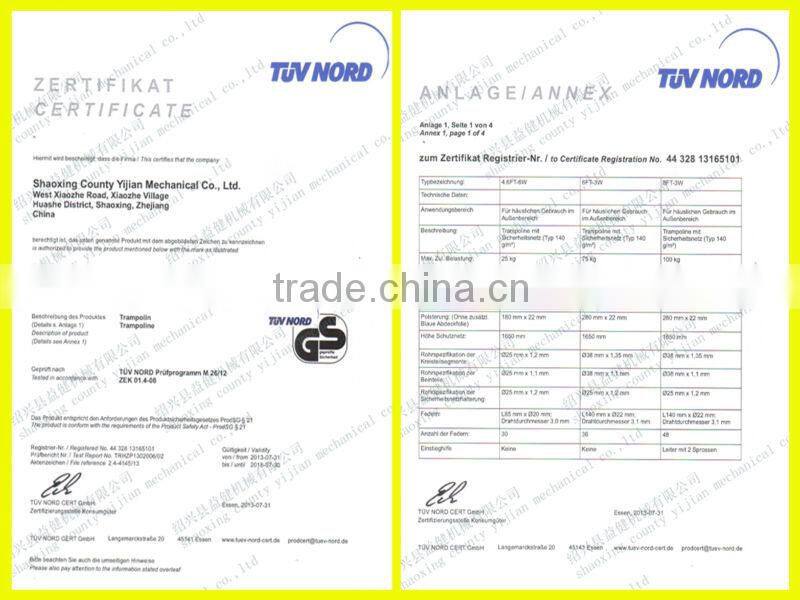 China Manufacturer TUV Certified Outdoor trampoline mat fabric