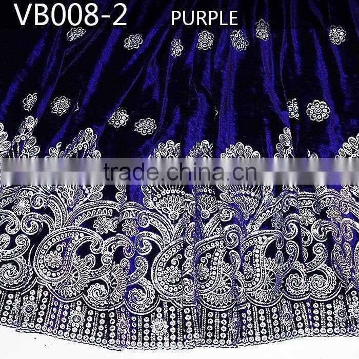 high quality royal blue African Velvet lace fabric Handcut velvet lace VB008-1 navy blue