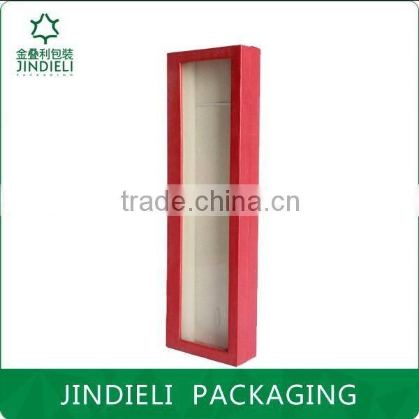 red paper beauty design necklace jewelry box with pvc window