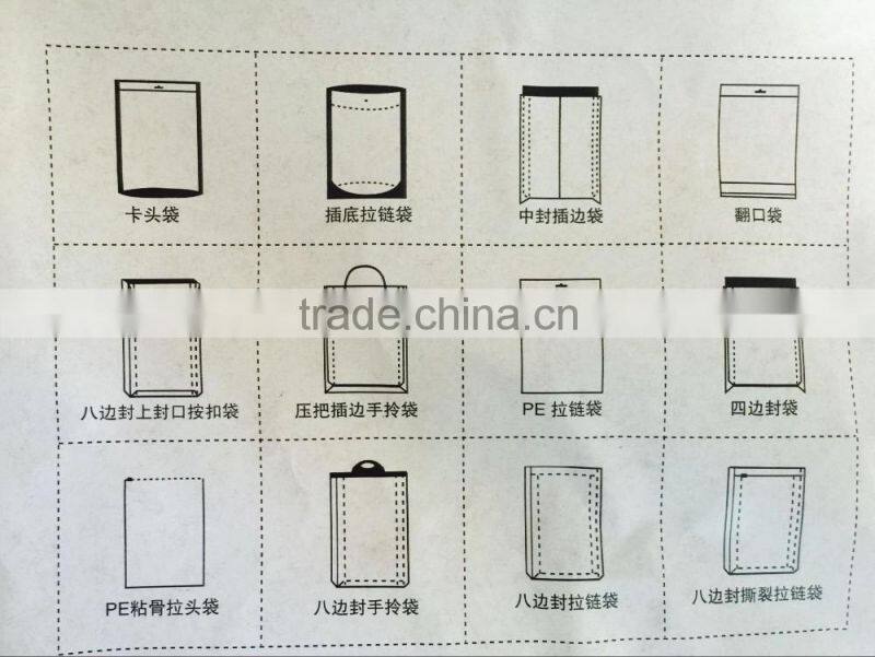 Three Side Sealing Pouch Zipper Bag Making Machine