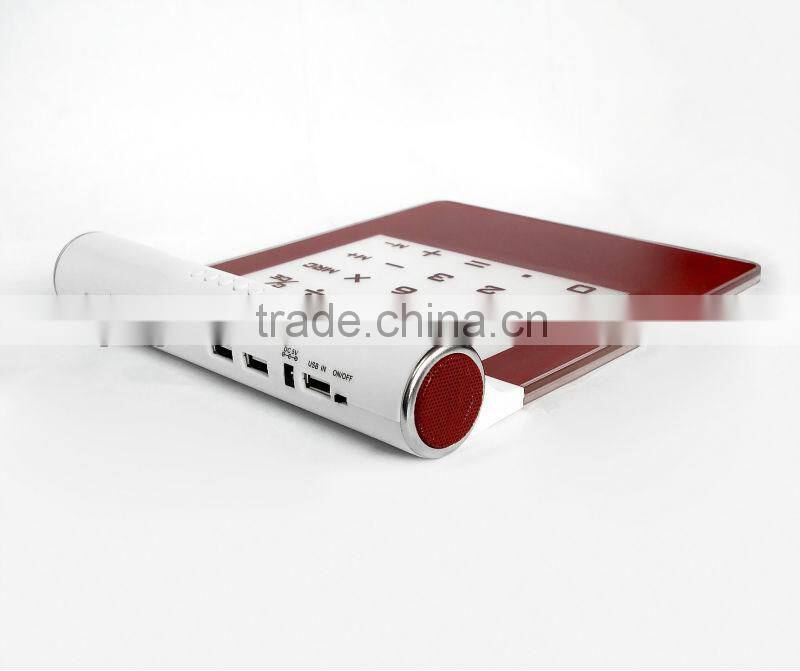 Multifunctional LED Light Mouse pad with USB HUB and Calculator