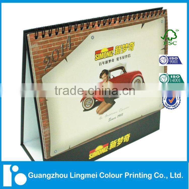 Table Calendar printing Display Screen wood calendar with Standing