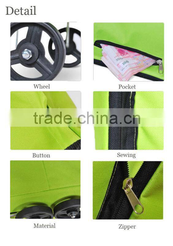 Hot sale!!! China design fashion foldable trolley shopping bag with wheels