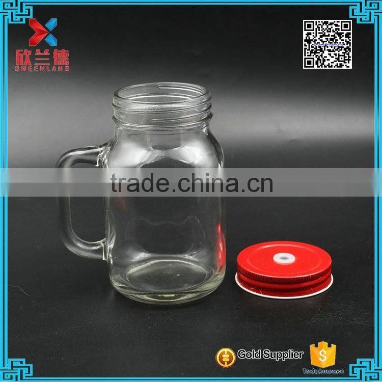 600ml clear glass mason jars glass containers for food storage with handle