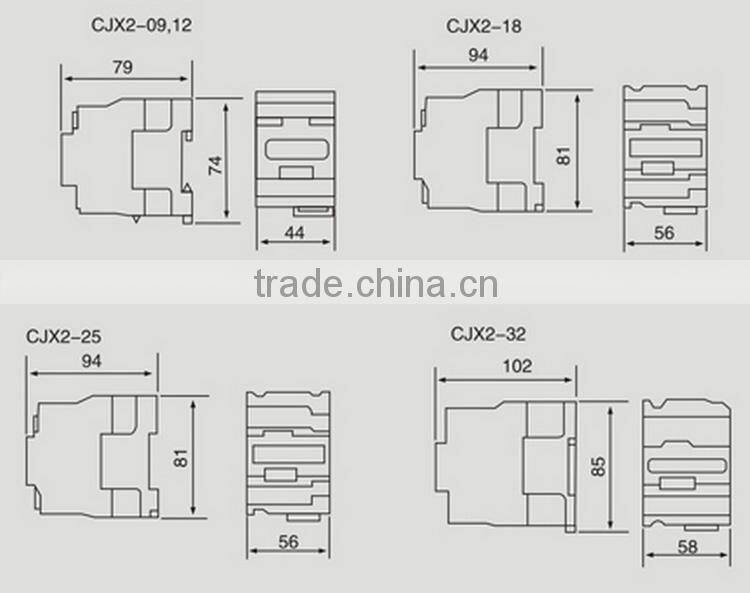 CJX2-1210 12A 3P NO NC AC contactor
