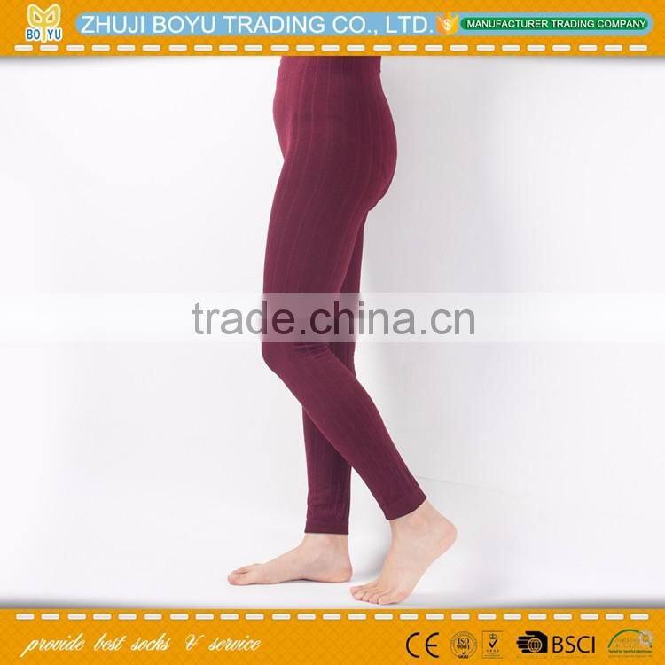 BY-163106 Hot selling custom colorful ladies winter fleece leggings brush tights