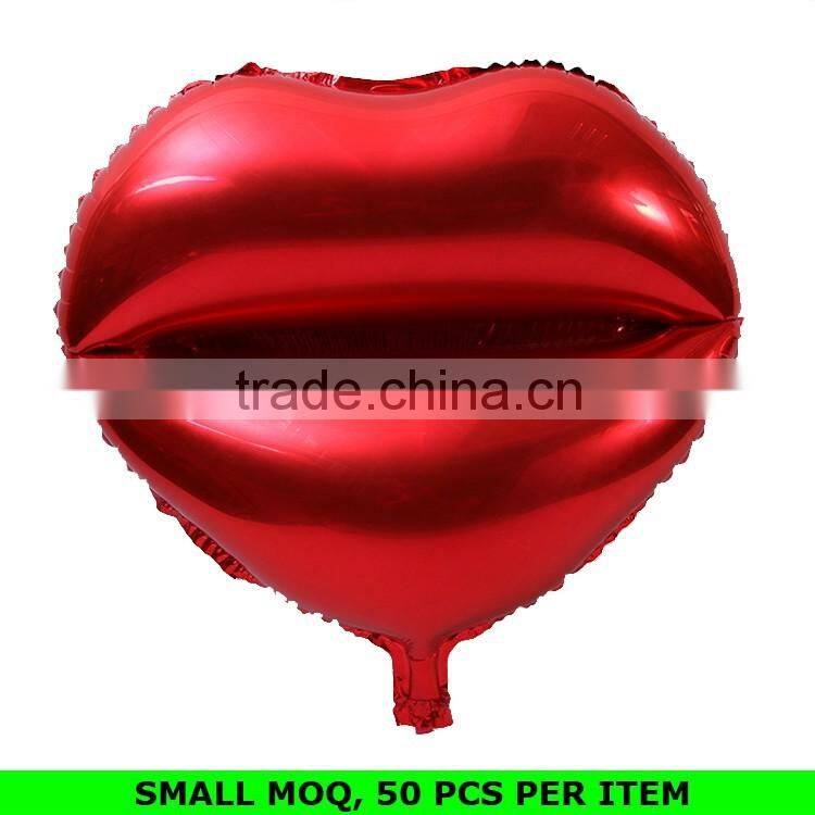 Hot Sale Fashion Red Lip Foil Balloon Valentines Day Decorations