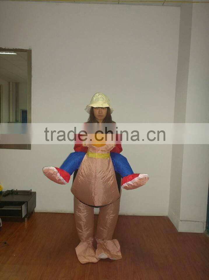 DJ-CO-121 fast ship Adult Funny Inflatable Humorous Ostrich Bird Costume jumpsuit