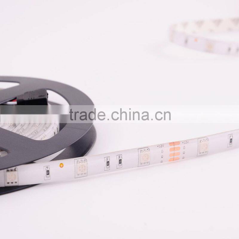 5M SMD 5050 30 leds/m waterproof in silicon RGB LED Strip Light digital +24 key IR Remote controller+12v 3A power supply