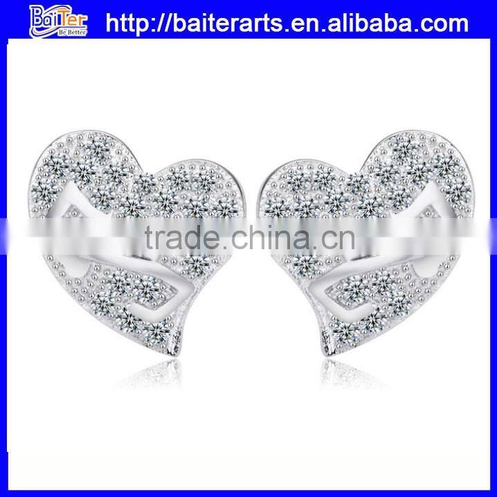 high quality earring jewelry .925 sterling silver genuine red stone earrings