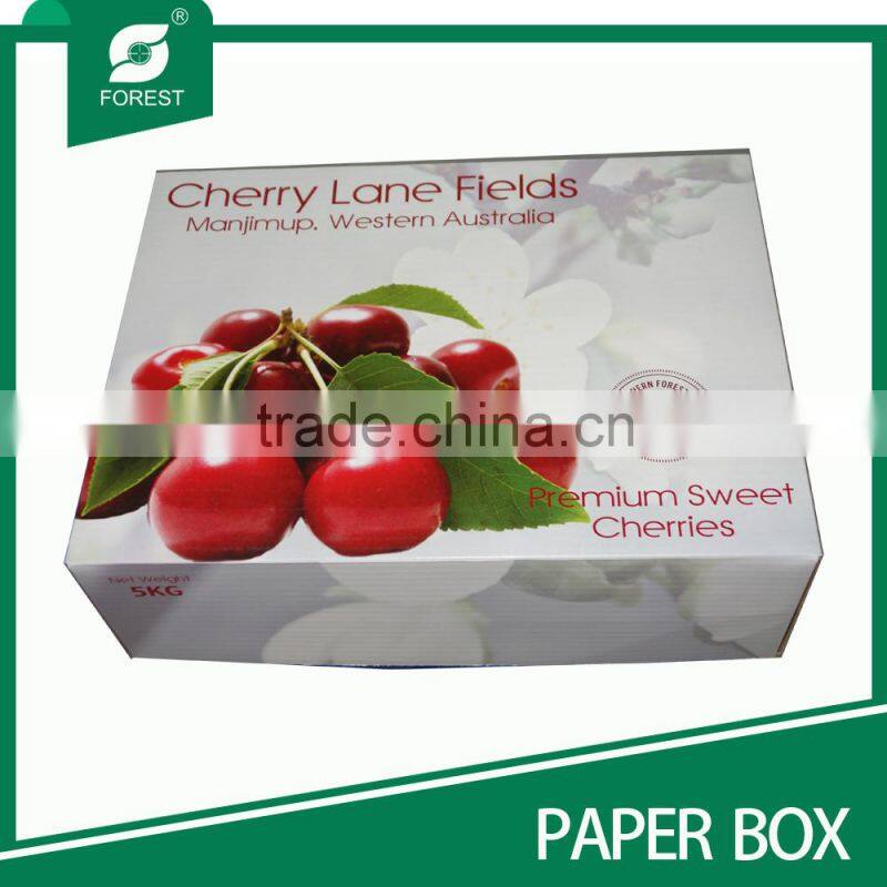 COLORED COVER AND BOTTOM CARTON BOX FOR PREMIUM SWEET CHERRIES