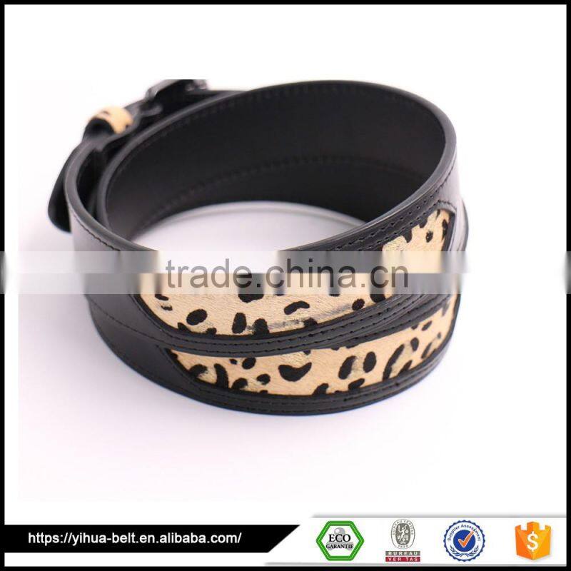 slim style fashionable pu belt leopord hot sale women belt