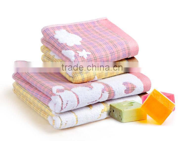 bamboo fiber solid color dyed towel with jacquard