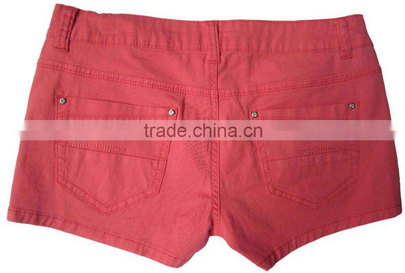 Adults stylish women solid color pink cotton strech jeans manufacturer