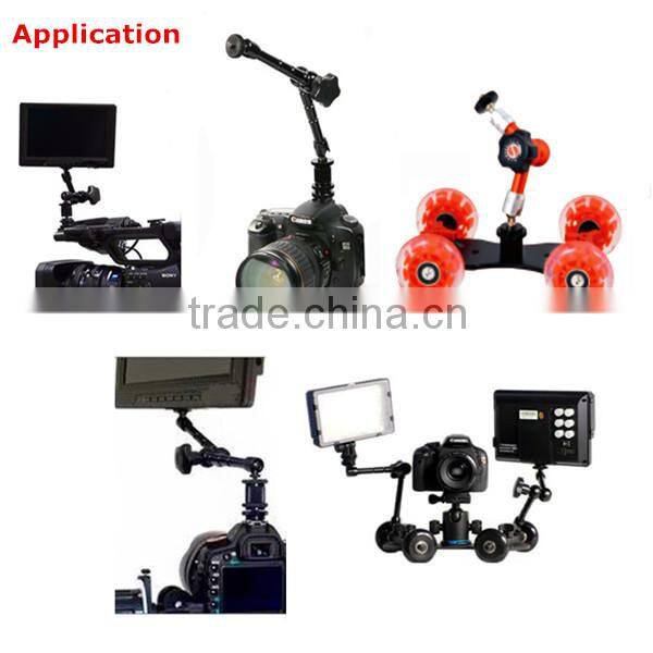 Stainless steel 11" Magic Arm 1/4" Hot shoe Connector Arm for monitor LED Flash