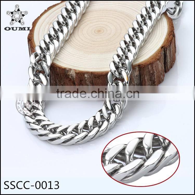 Fashion Metal Chain Stainless Steel Chain Double Curb Chain Necklace Jewelry