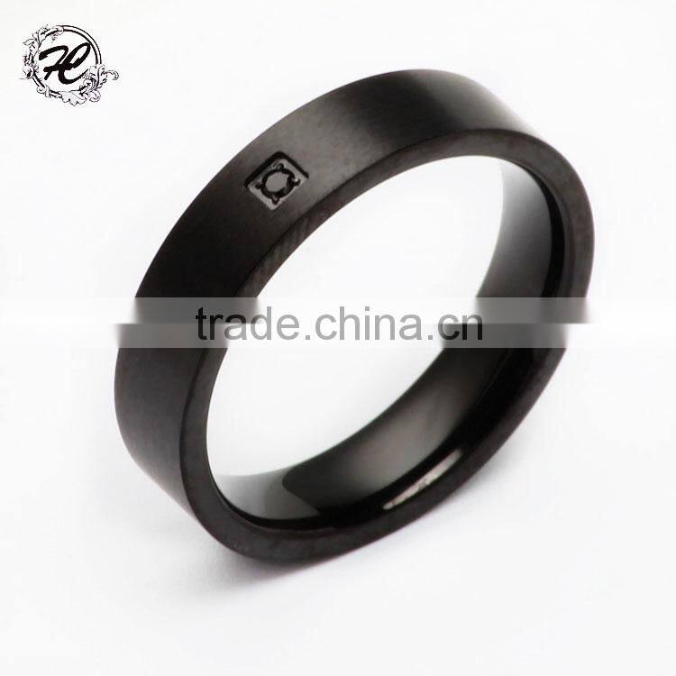 Fashion Jewelry Black Titanium Band 12mm Titanium Ring For Men
