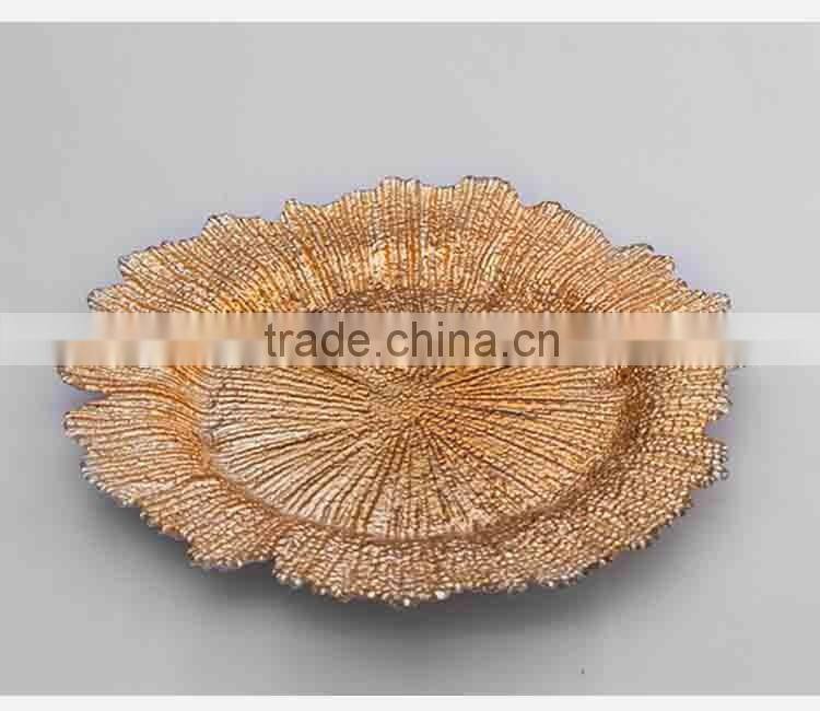 New Design Whlosale Decoration Gold Charger Plate for Wedding