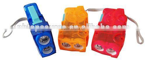 TE337 Topsource High Quality Hand Press Power 2Led Dynamo Flashlight